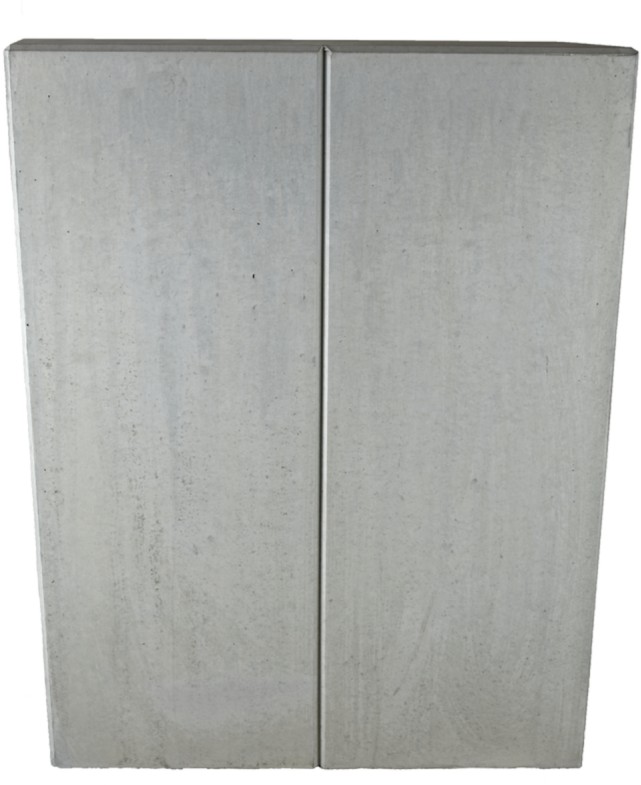 EXACTA Winkelplatte Eckstück Typ 2, rechts, grau, glatt, gefast, bewehrt