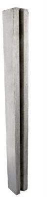 Pfosten für Betonbrett Typ C, Zwischenpfosten, 2 Nuten, grau, glatt, vollkantig