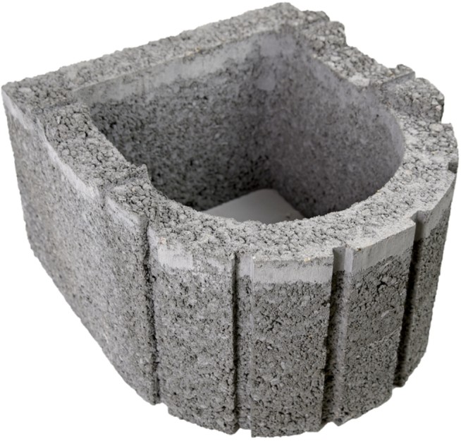 MEGALITH Böschungselement, grau, strukturiert