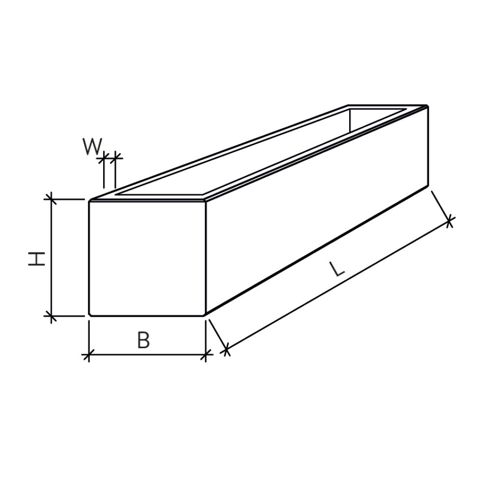 PARCO Pflanzentrog rechteckig, anthrazit, gestrahlt