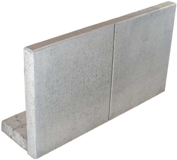 EXACTA LIGHT Winkelplatte Typ 1, grau, glatt, gefast, bewehrt