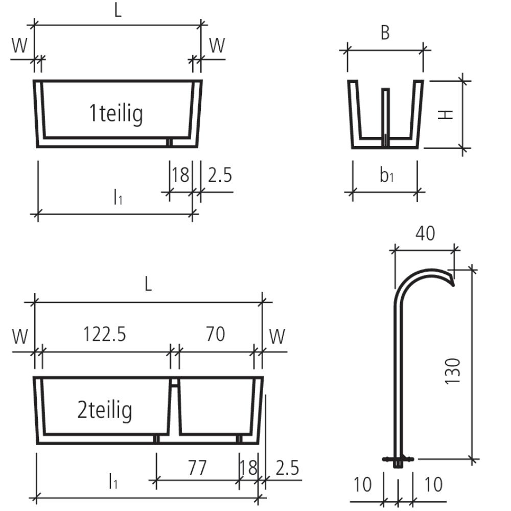 Zubehör zu BAUERNHOF Brunnentrog, Standrohr 1 1/4'', inkl. Ablaufstutzen