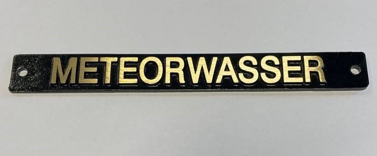 Beschriftungsschild "METEORWASSER"