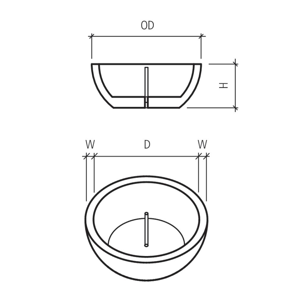 RONDO Brunnentrog, anthrazit, gestrahlt, gefast