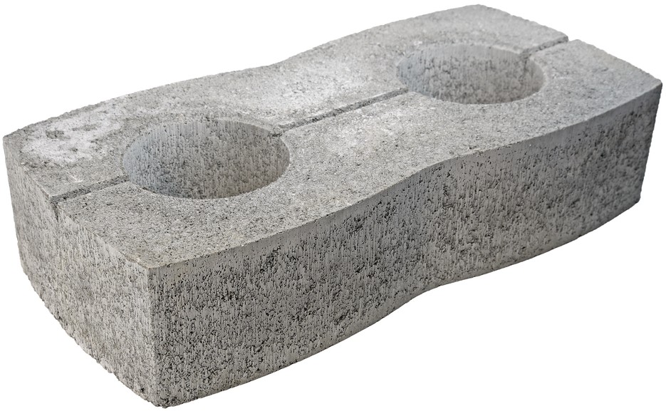 COBRA Mauer-Element, 2er-Element, grau, Normalstein