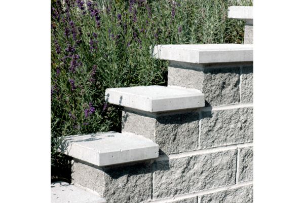 Abdeckplatte zu Spaltstein, grau, abgerieben, gefast, bewehrt