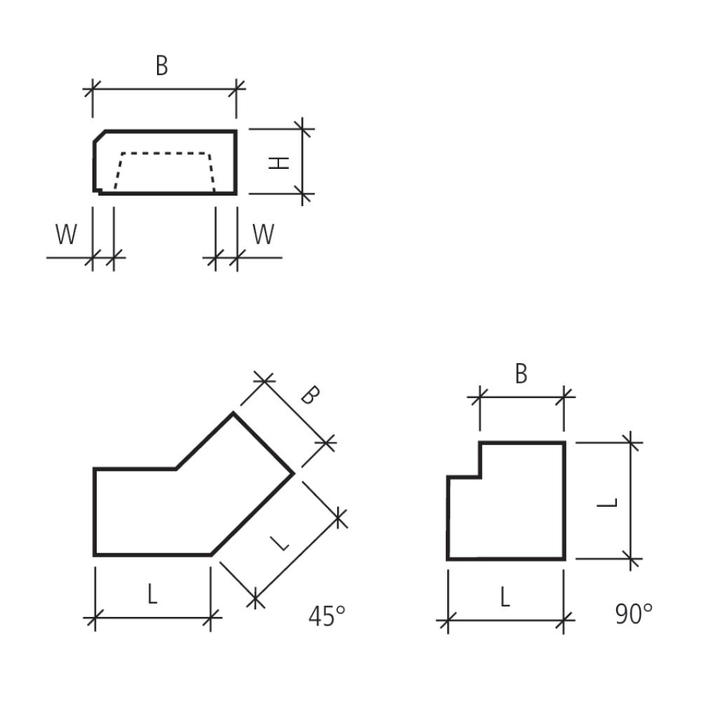 PARCO Blockstufe, grau, gestrahlt, stirnseitig gefast