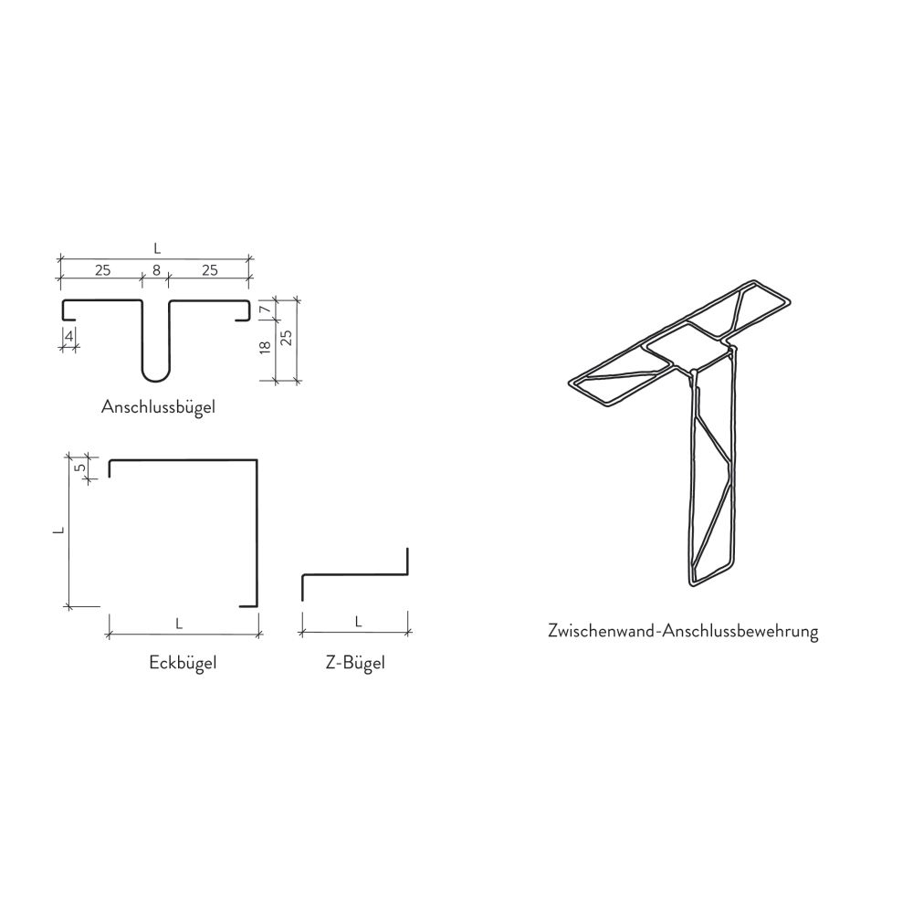 Anschlussbügel Typ AZ58 4mm, feuerverzinkt, 1 Bund à 20 Stk.