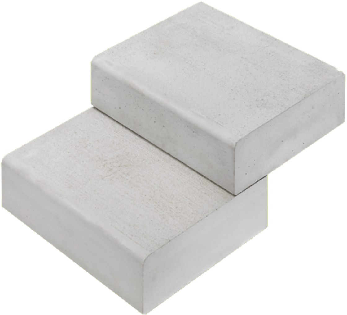 FROSTA Blockstufe, grau, gestrahlt, stirnseitig leicht gerundet