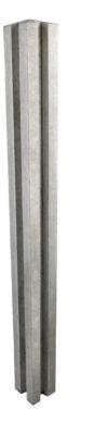 Pfosten für Betonbrett Typ D, Eckpfosten 2 Nuten, grau, glatt, vollkantig