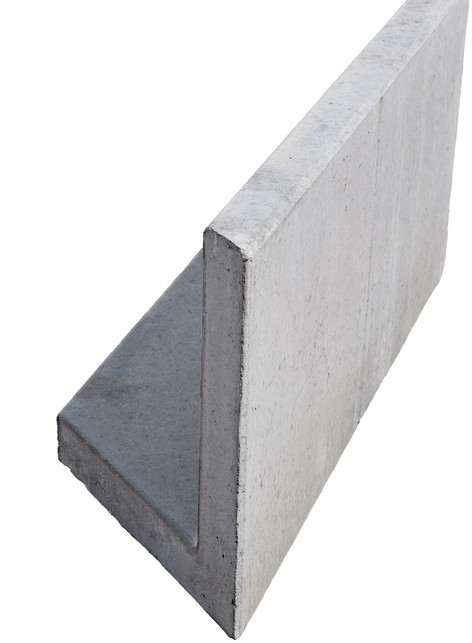 EXACTA LIGHT Winkelplatte, Eckstück rechts, Typ 1, grau, glatt, gefast, bewehrt