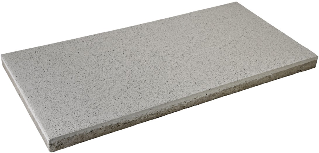 ALENA PLUS Gartenplatte, weiss-basalt, gestrahlt, gefast, versiegelt