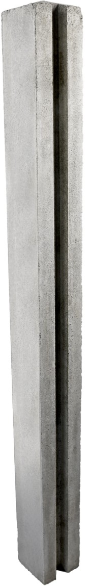 Pfosten für Betonbrett Typ B, Endpfosten 1 Nut, grau, glatt, vollkantig