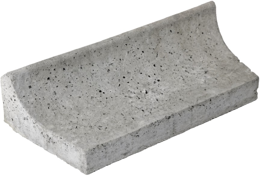 VERDURO Böschungselement, Abschlussbalken oben, grau, glatt