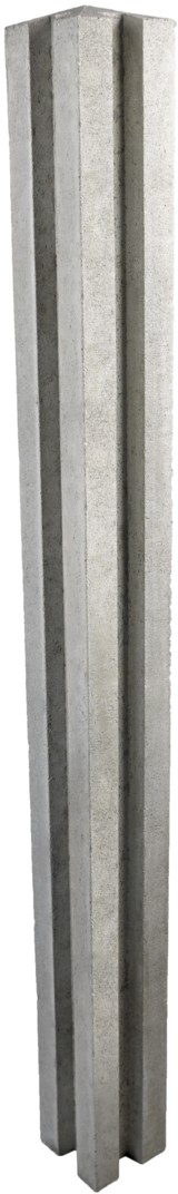 Pfosten für Betonbrett Typ D, Eckpfosten 2 Nuten, grau, glatt, vollkantig