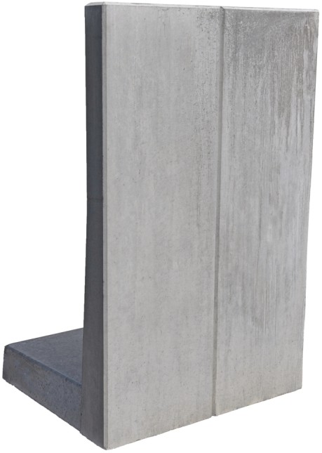 EXACTA Winkelplatte Typ 2, grau, glatt, gefast, bewehrt