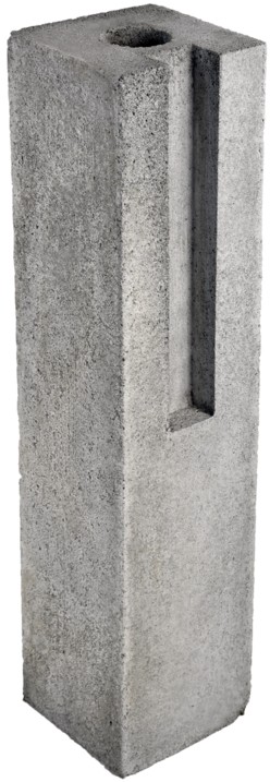 Betonsockel gerade, Typ b zu Gartenbordüre, Anf-/Endsockel grau, 1 Nut